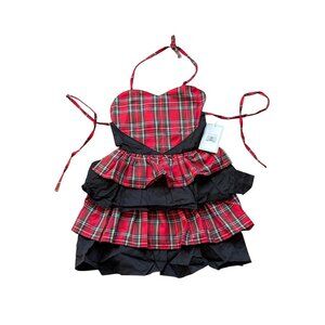 NWT Only Little Once Christmas Plaid Apron Child medium 1 of 2